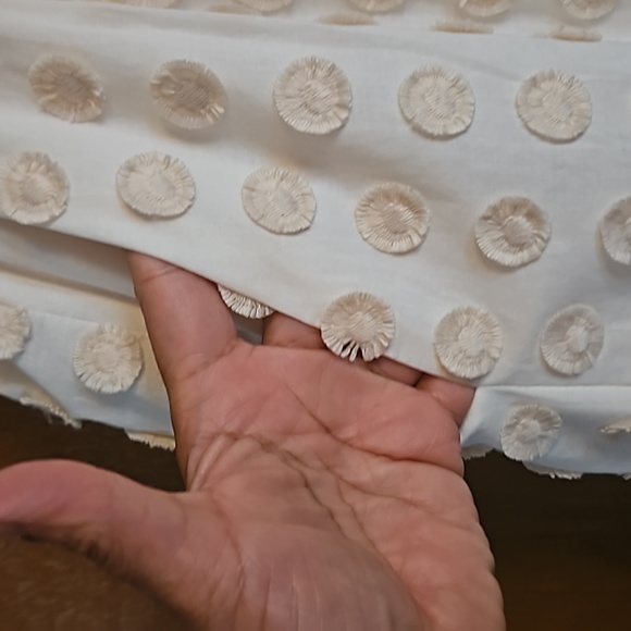 J Crew Marine Salt Fringe Dot Flower Midi Skirt sz 16 - Picture 3 of 6